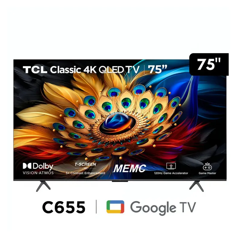 TCL - Televisor TCL QLED 75" Smart TV Ultra HD 4K Año 2024 75C655