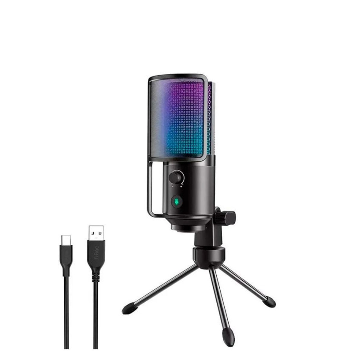 FIFINE - Micrófono Fifine K669 PRO3 USB  Cardioide, RGB, Soporte y Filtro