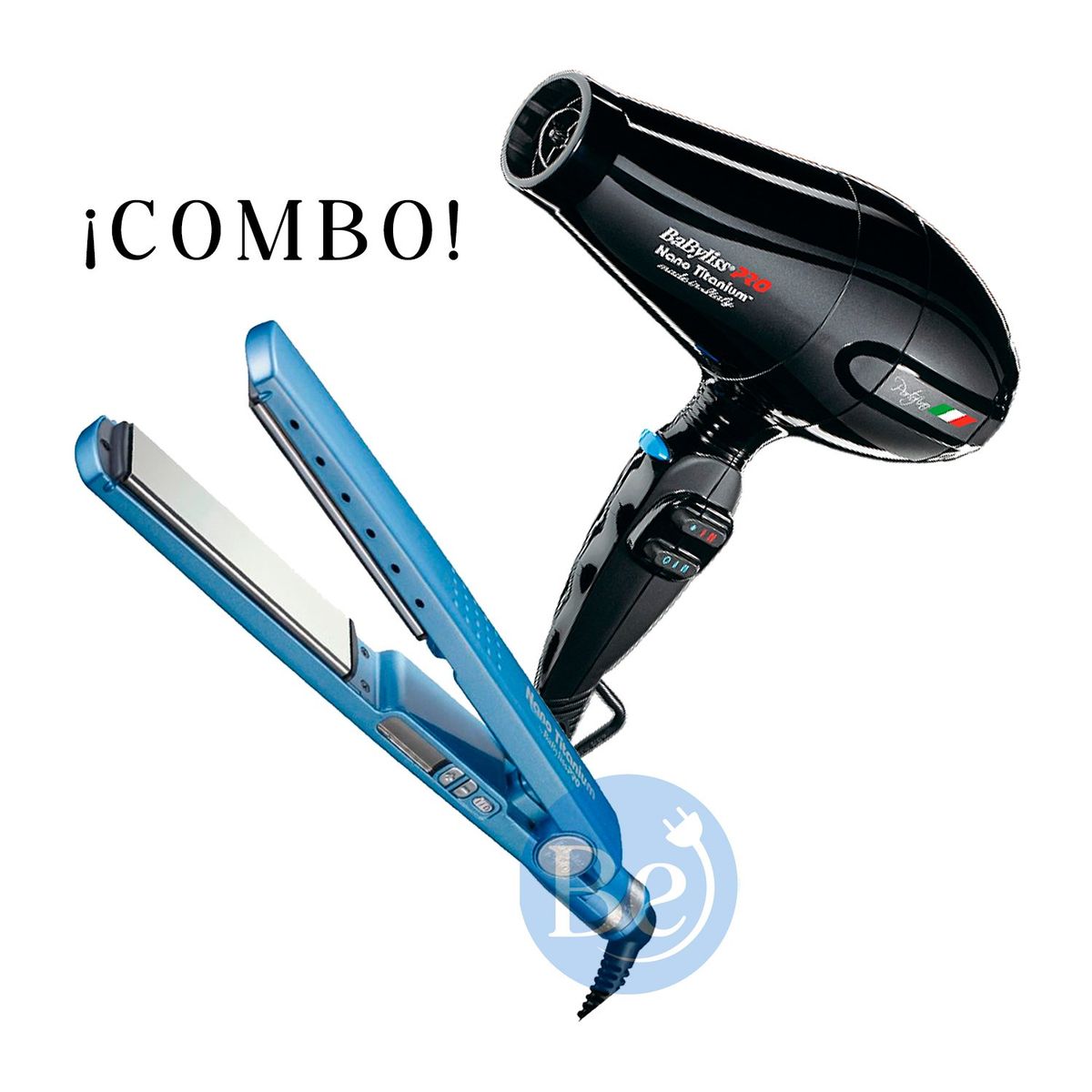 BABYLISS PRO - Combo BabylissPRO Alisadora BNT4091TPE y Secador Portofino Negro