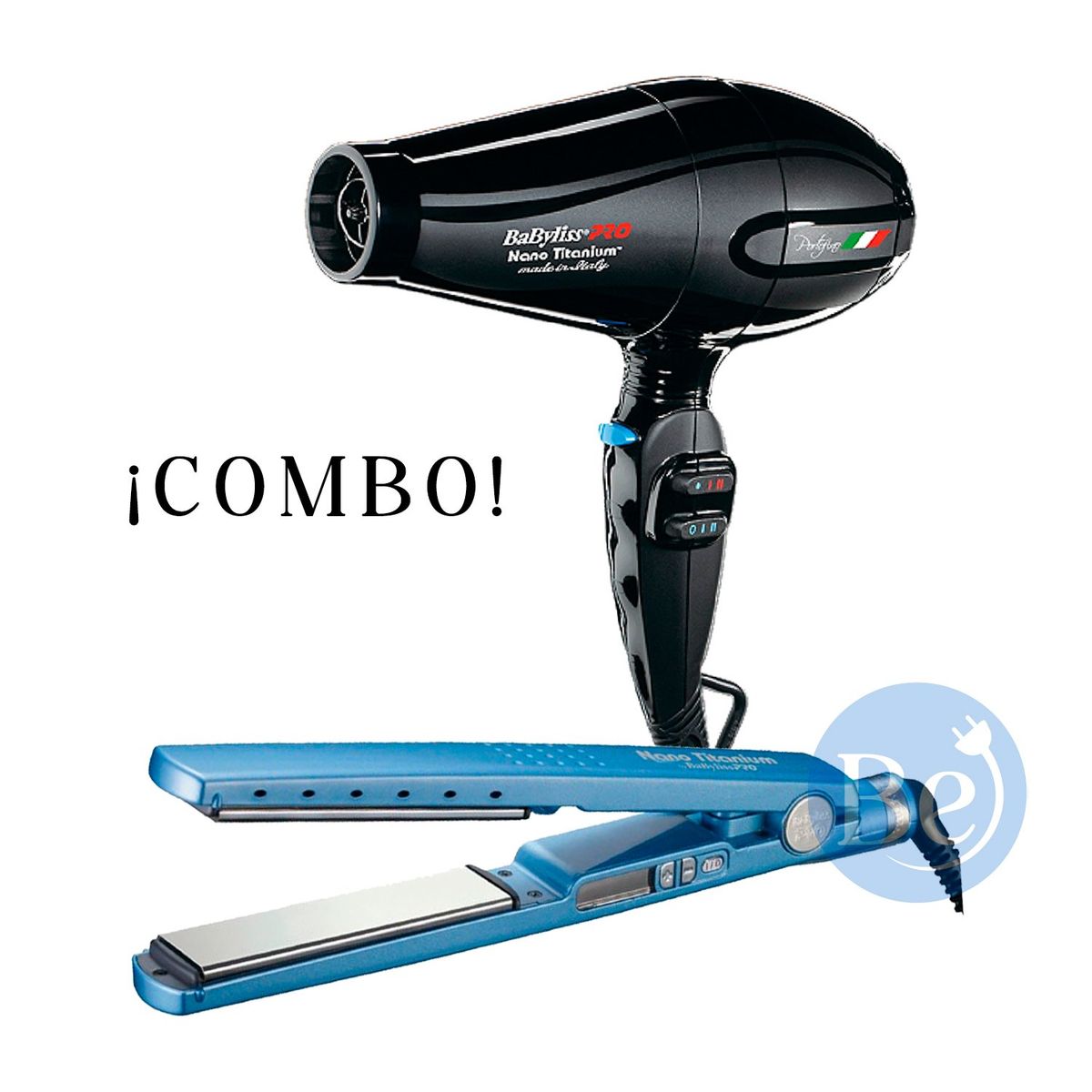 BABYLISS PRO - Combo BabylissPRO Alisadora BNT4091TPE y Secador Portofino Negro