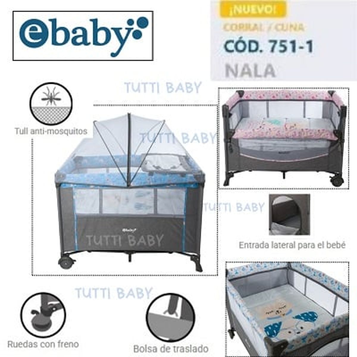 EBABY - CUNA CORRAL CON CAMBIADOR NALA CELESTE
