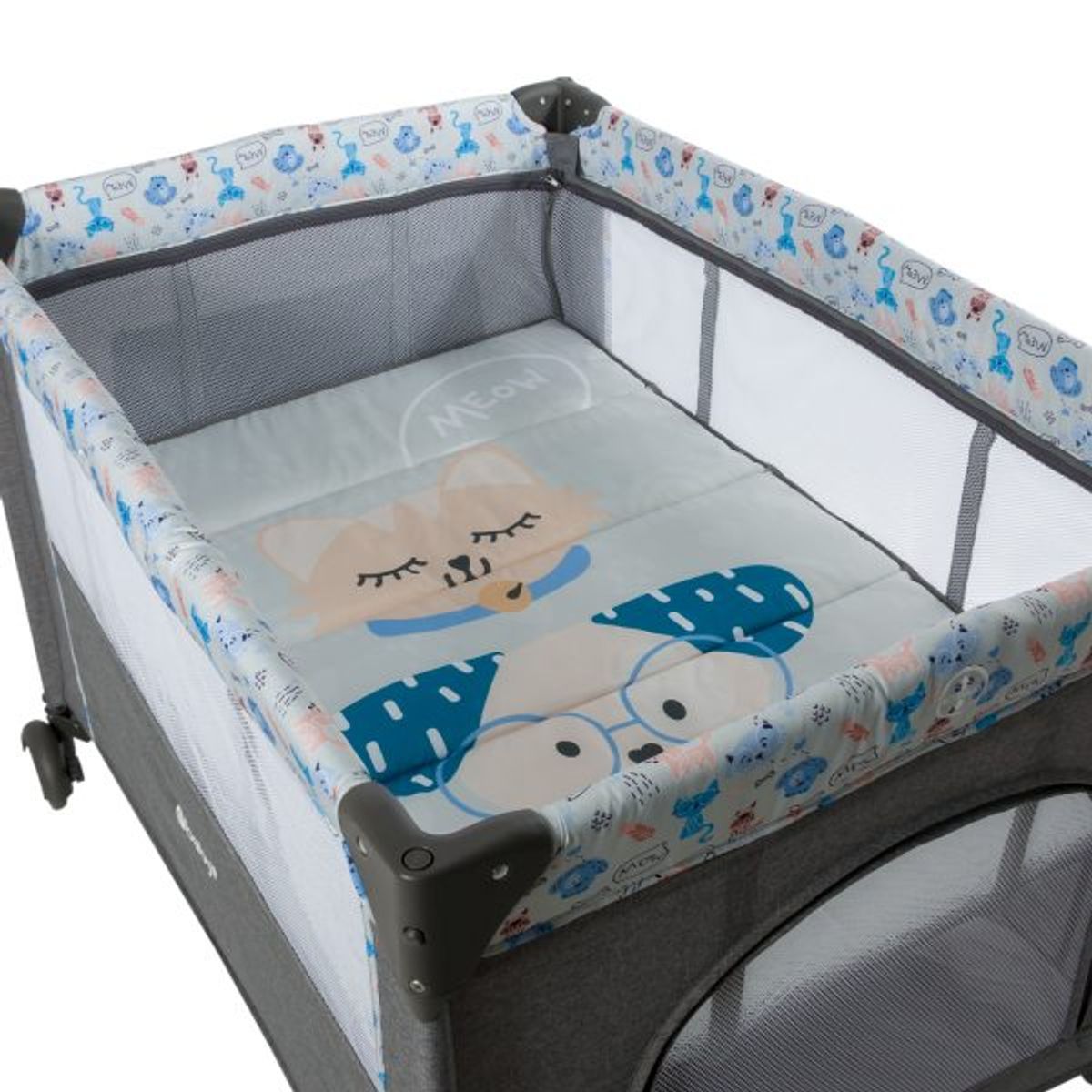 EBABY - CUNA CORRAL CON CAMBIADOR NALA  GRIS/CELESTE