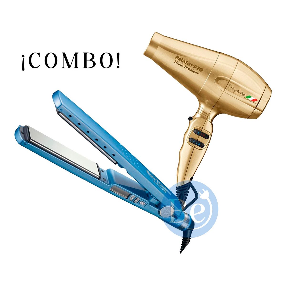 BABYLISS PRO - Combo BabylissPRO Alisadora BNT4091TPE y Secador Portofino Dorado