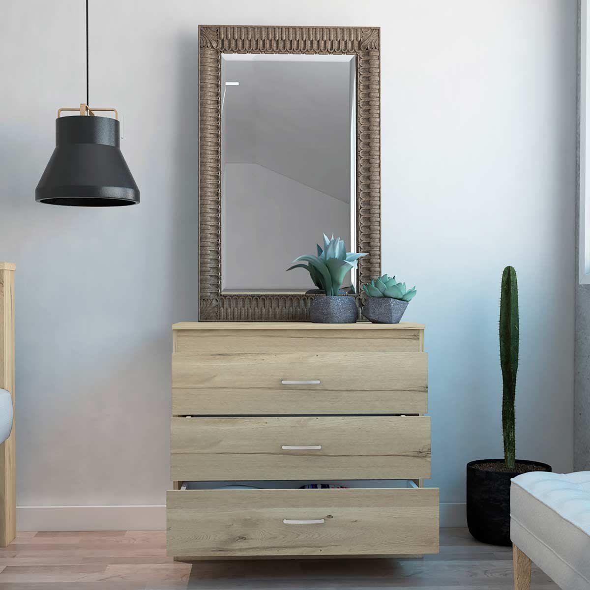 GENERICO - Cómoda Isabella  Blanco-Duna  -  Envío Armado y Melamina 18mm