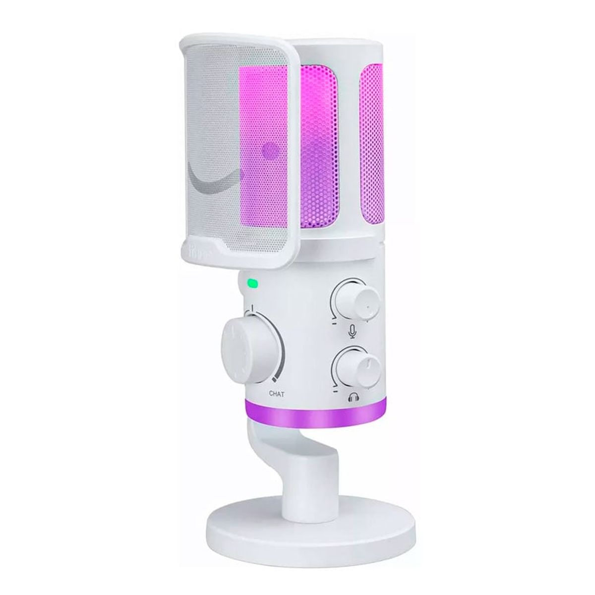 FIFINE - Micrófono Fifine AM6 Blanco USB  Cardioide, RGB, Brazo y Filtro Antipop