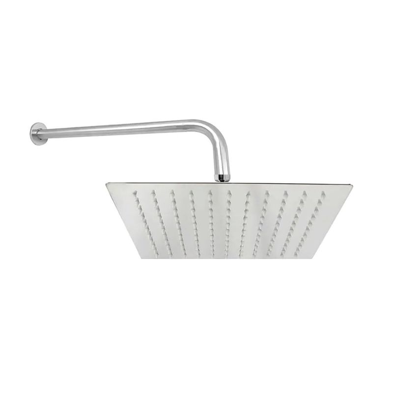 C&A - Ducha Española Cuadrada 10x10 Cromado Acero Inox