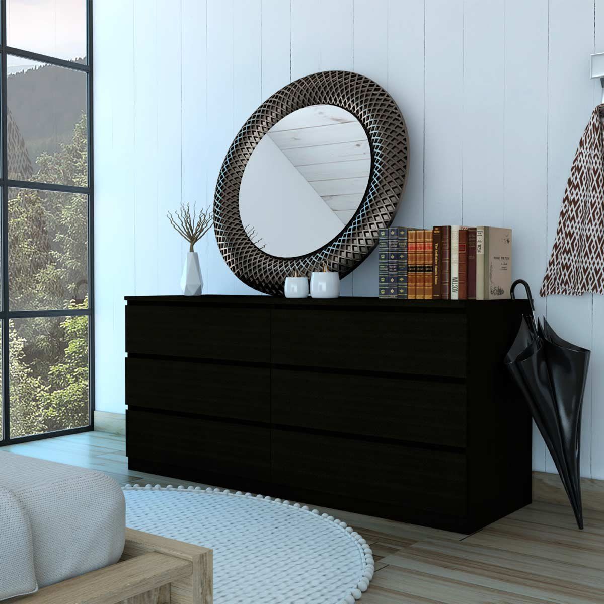 GENERICO - Cómoda Praga  Wengue Oscuro  -  Envío Armado y Melamina 18mm