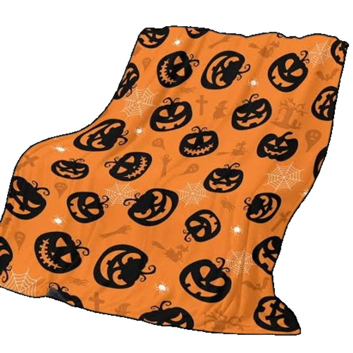 GENERICO - Manta con diseño de Happy Halloween - 100 cm x 130 cm