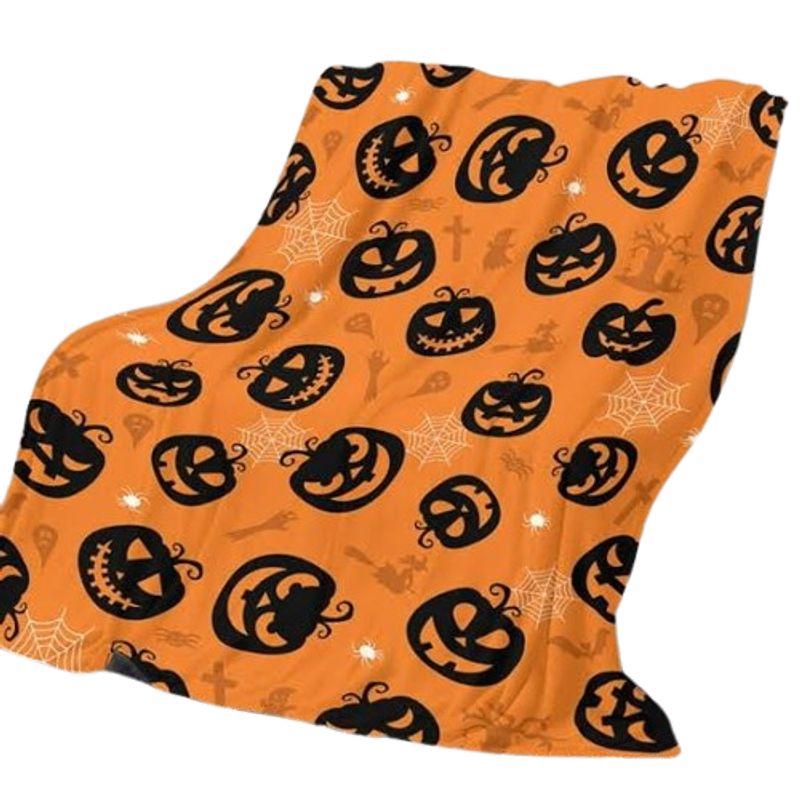GENERICO - Manta con diseño de Happy Halloween - 100 cm x 130 cm