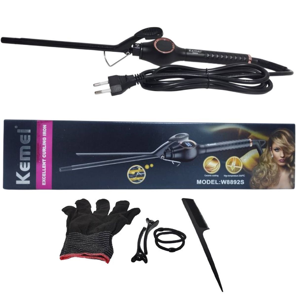 GENERICO - Ondulador Rizador de un  Cilindro   para el Cabello KEMEI Profesional