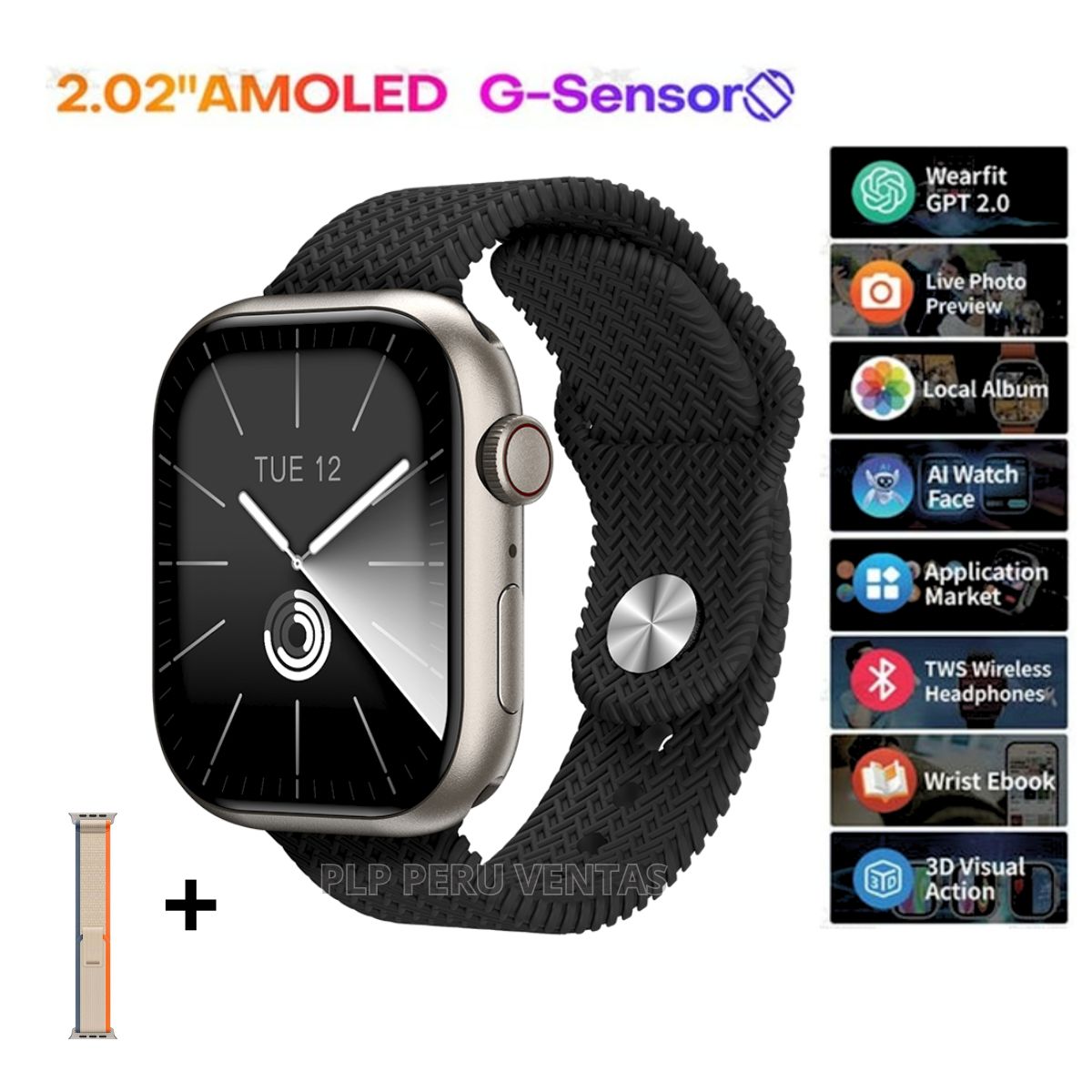 OEM - Smartwatch HK10 Pro Plus 2GB Amoled ChatGPT Negro