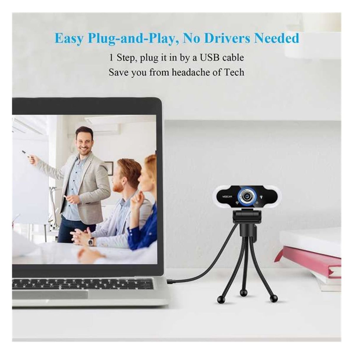 GENERICO - CAMARA WEB 1080P CON TRIPODE