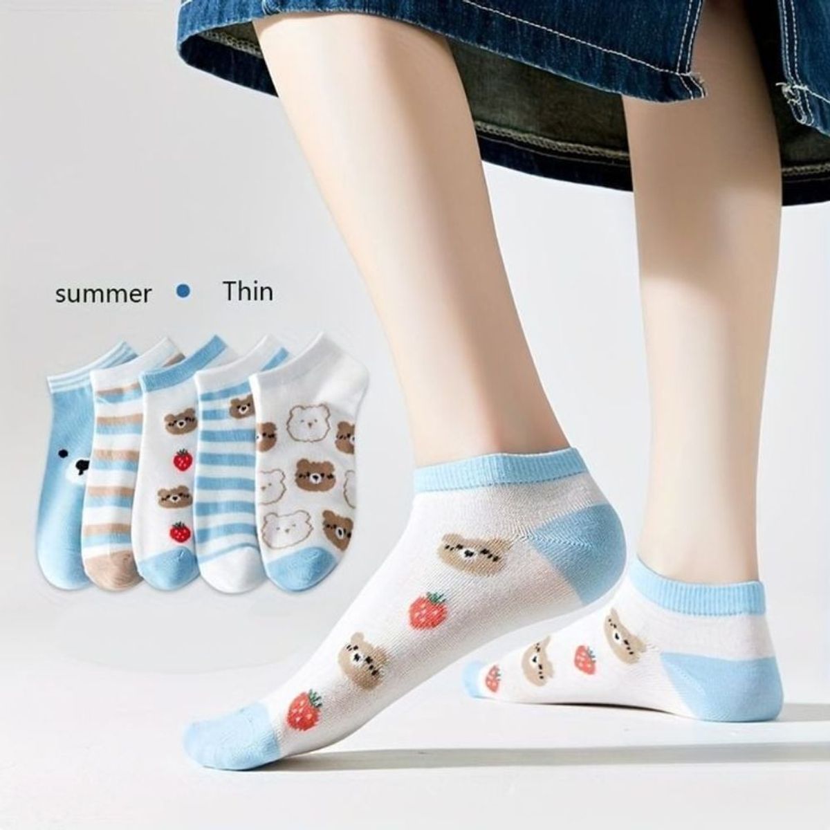 GENERICO - Set de medias de algodón kawaii 10 pares