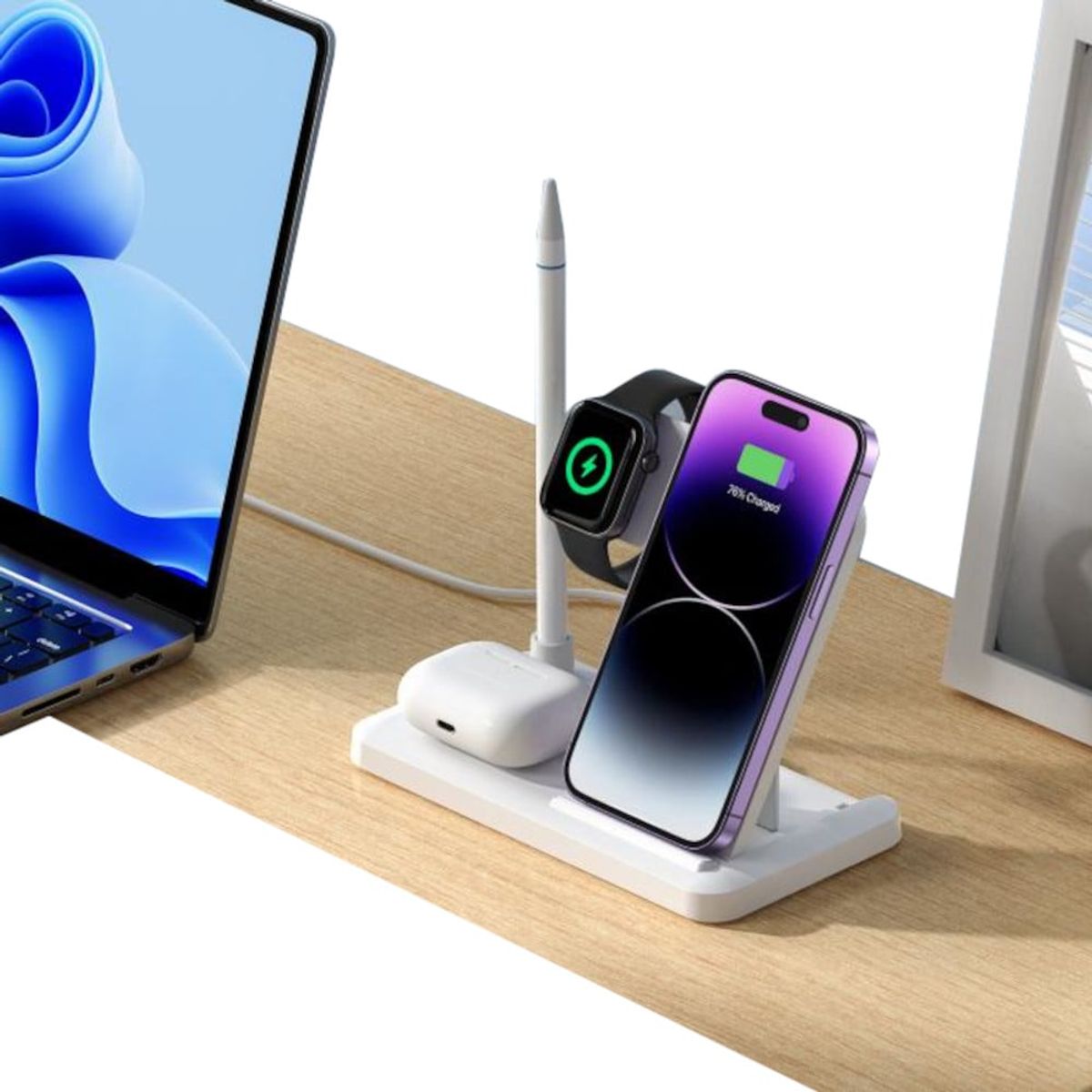 XO - Cargador Inalámbrico XO-WX033 Base Magnética Docko 4 en 1 White