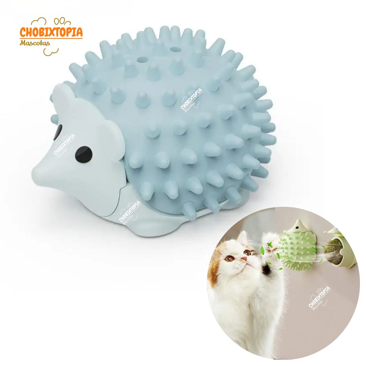 GENERICO - JUGUETE CATNIP ERIZO COLOR CIELO