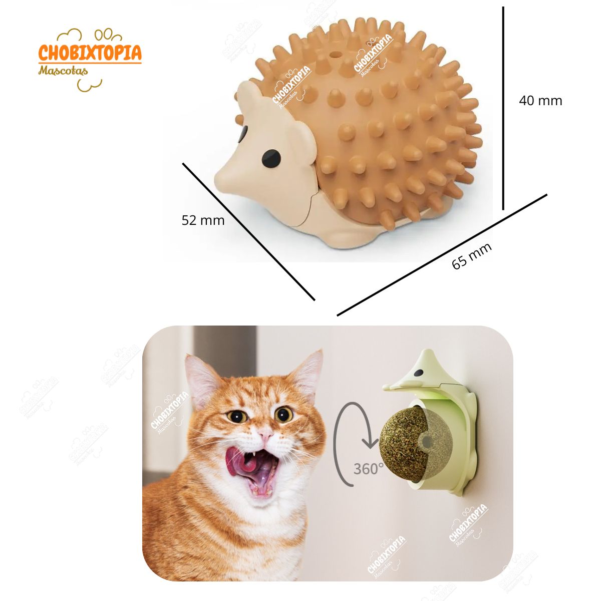 GENERICO - JUGUETE CATNIP ERIZO COLOR COCOA