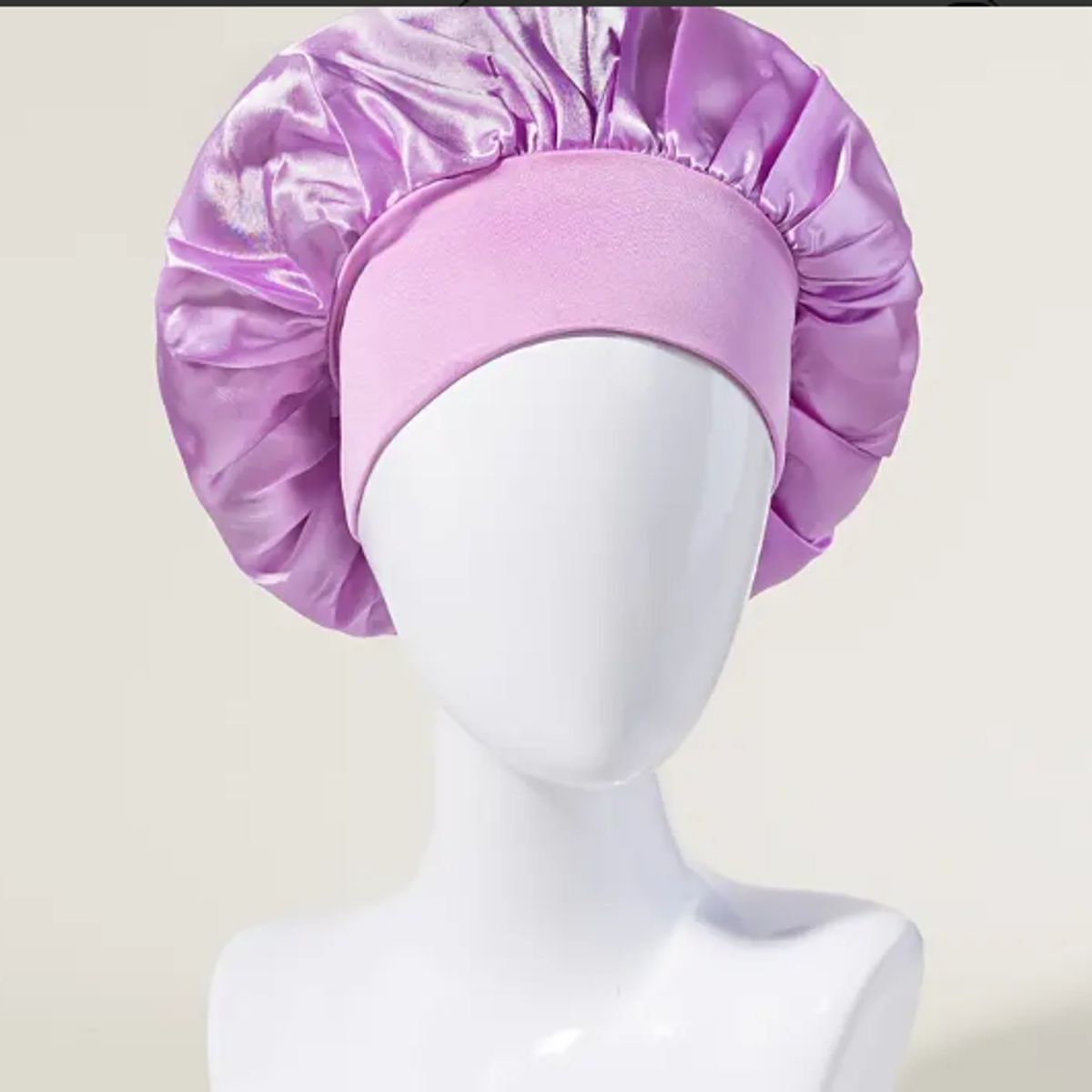 GENERICO - GORRO DE SATIN PARA DORMIR CABELLO LISO Y RIZADO EVITA ENREDOS LILA