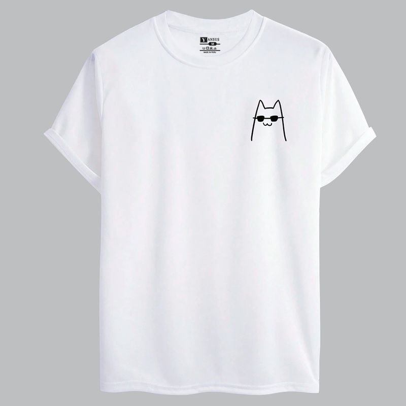 YANSUS - Polo Hombre Yansus Estampado Gatito Con Lentes