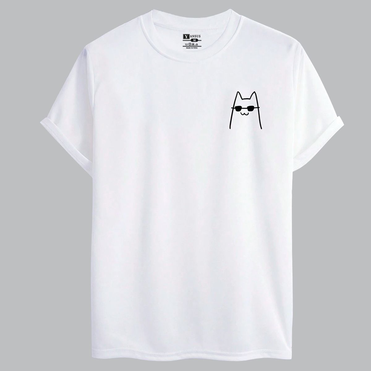 YANSUS - Polo Hombre Yansus Estampado Gatito Con Lentes