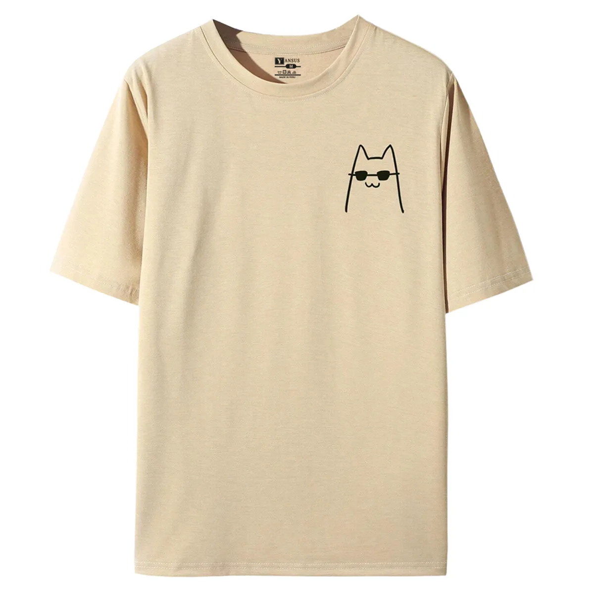 YANSUS - Polo Hombre Yansus Estampado Gatito Con Lentes