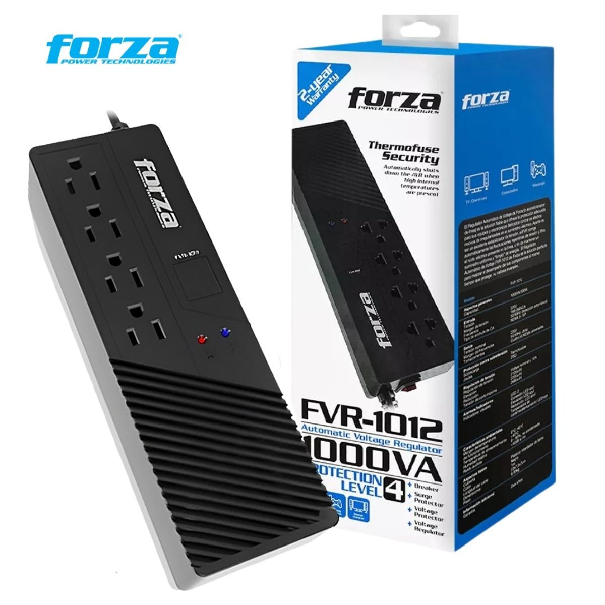 FORZA - ESTABILIZADOR FORZA FVR-1012 1000VA 500W 220V