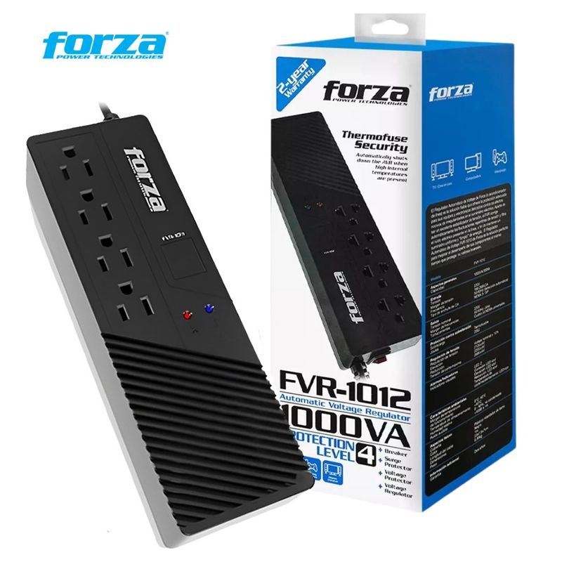 FORZA - ESTABILIZADOR FORZA FVR-1012 1000VA 500W 220V