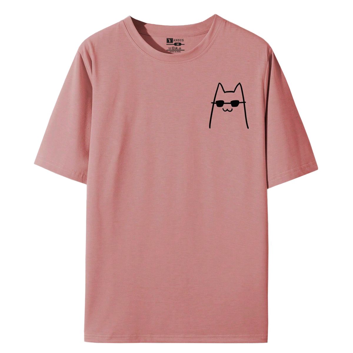 YANSUS - Polo Hombre Yansus Estampado Gatito Con Lentes