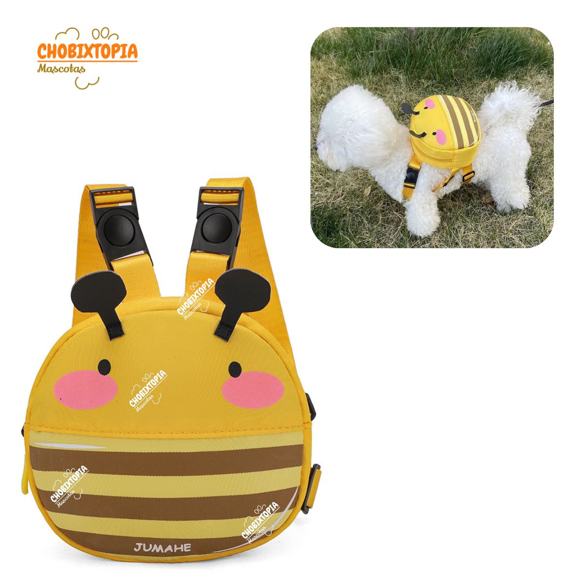GENERICO - ARNES MOCHILA PARA MASCOTA ABEJA AMARILLA