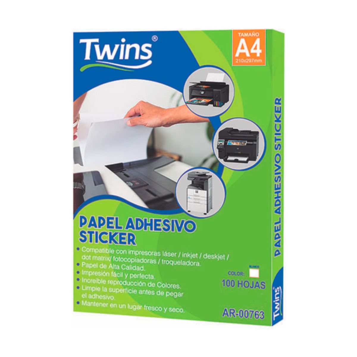 GENERICO - Pack x2 Papel Etiqueta Brillante A4 Twins 100h 135g