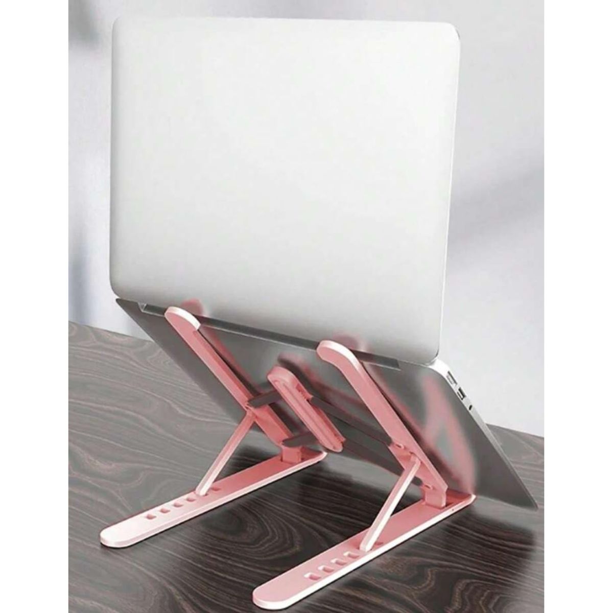GENERICO - Soporte base para laptop o tablet graduable Rosado
