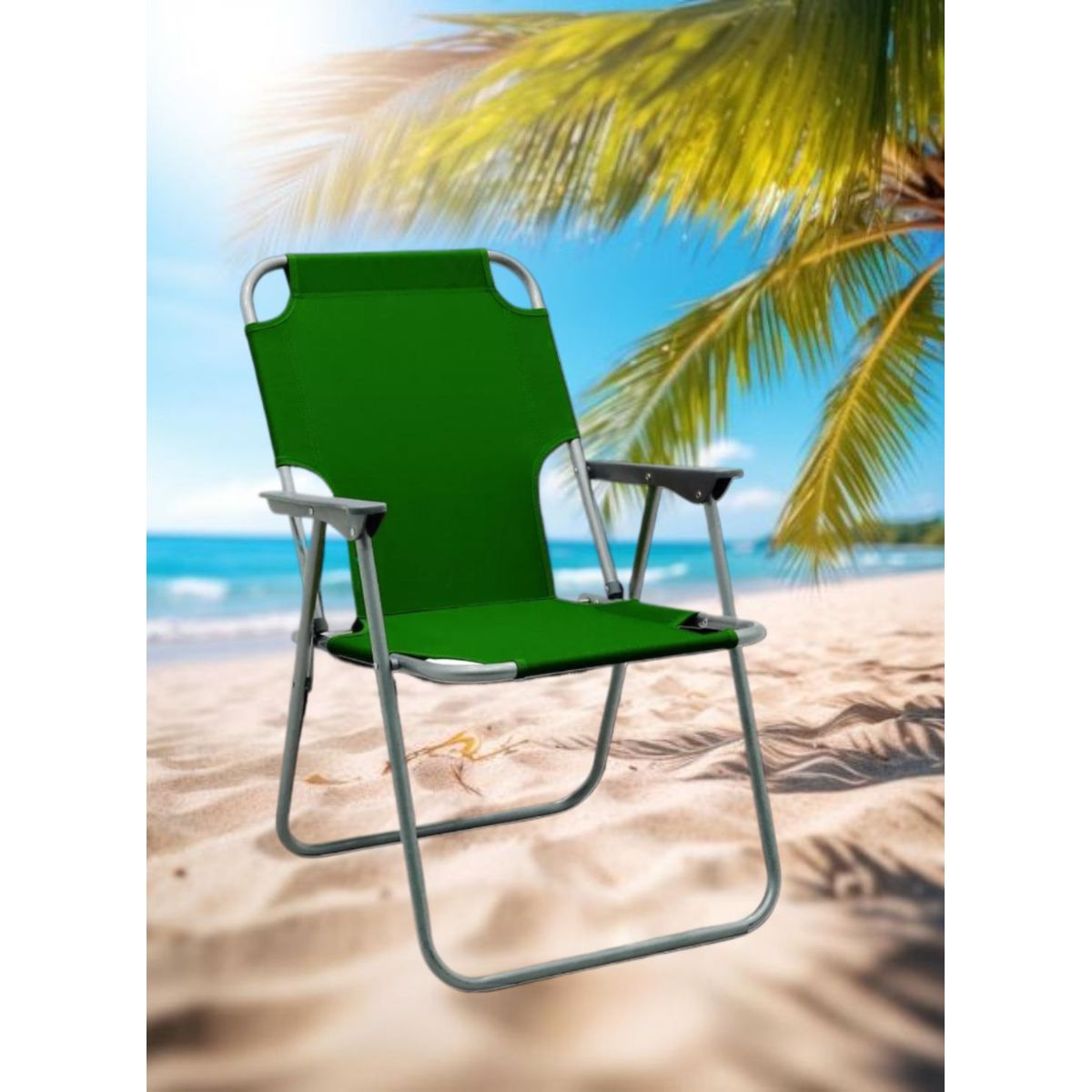 GENERICO - SILLA PLEGABLE PORTÁTIL DE TERRAZA PLAYA CAMPING LIGERA VERDE