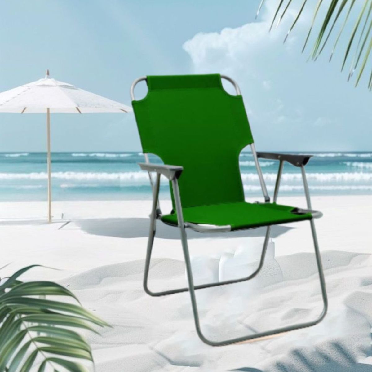 GENERICO - SILLA PLEGABLE PORTÁTIL DE TERRAZA PLAYA CAMPING LIGERA VERDE