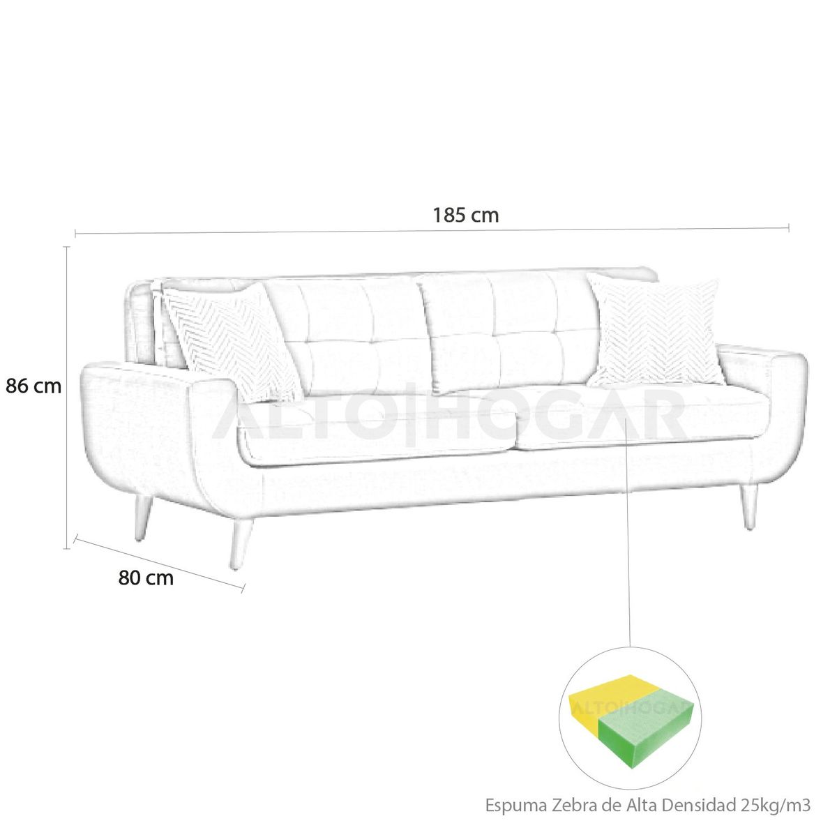 ALTO HOGAR - Juego de Sala 3 2 1 Karime Azul + Cojines Decorativos Antifluido