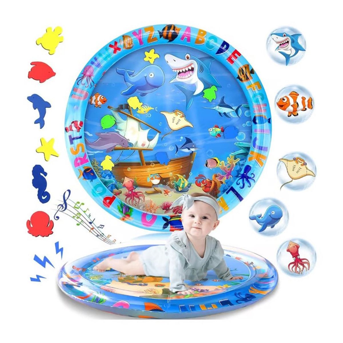 GENERICO - Tummy Time - Alfombra de Agua para Bebés Circular