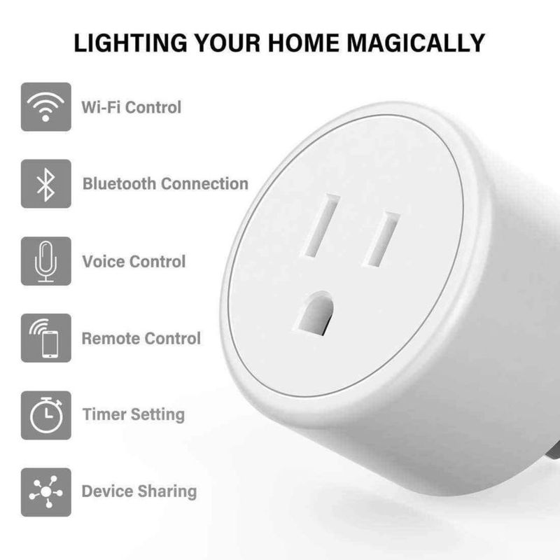 GENERICO - Enchufe Inteligente Smart Wifi compatible Google Alexa Pack 4 unid