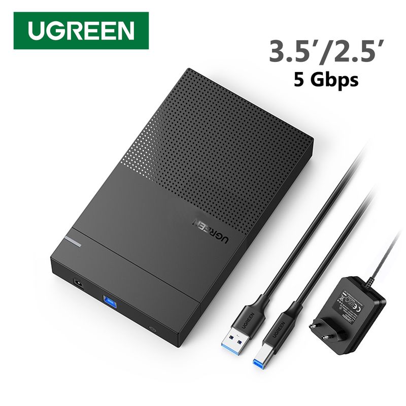 UGREEN - Case para Disco Duro SSD o HDD 3.5' o 2.5' a USB 3.0 - UGREEN