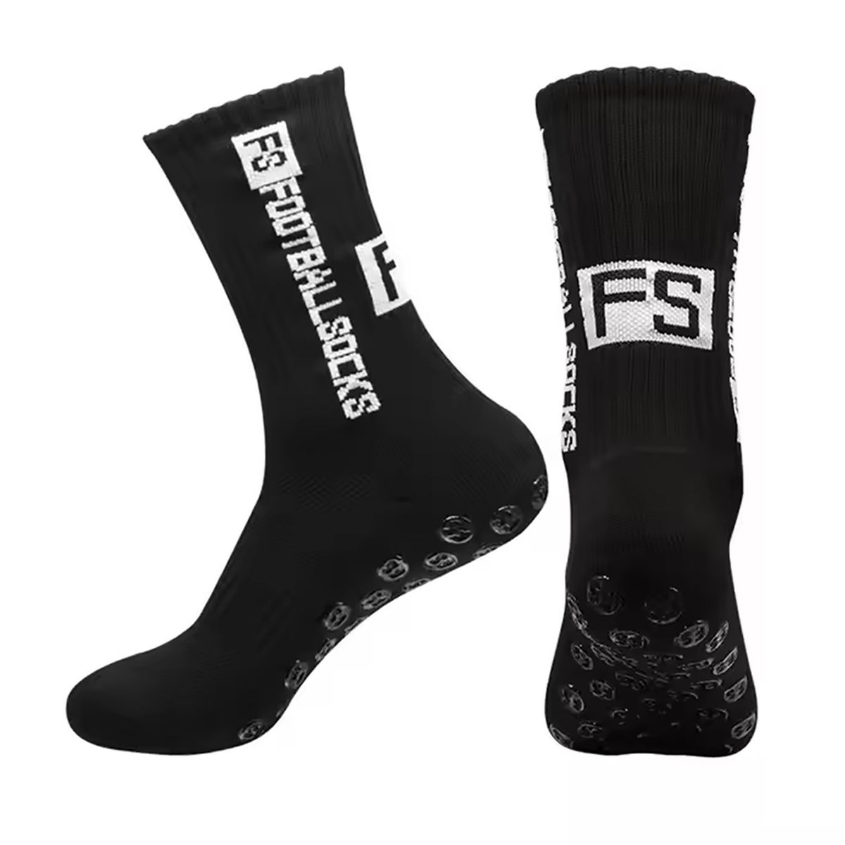 GENERICO - MEDIAS DEPORTIVAS ALMOHADILLAS ANTIDESLIZANTES FÚTBOL NEGRO