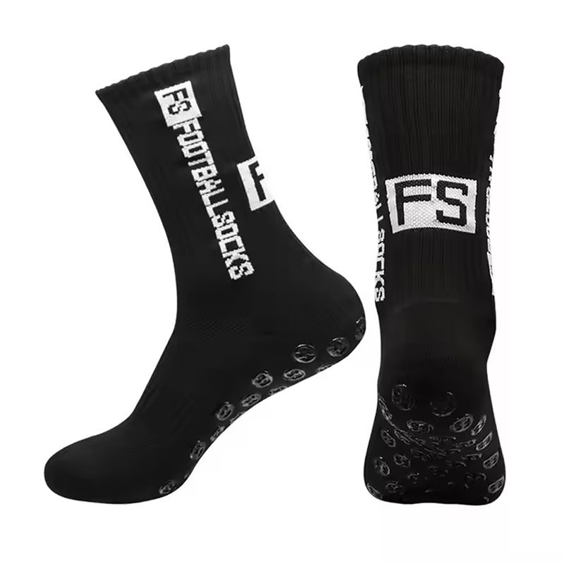 GENERICO - MEDIAS DEPORTIVAS ALMOHADILLAS ANTIDESLIZANTES FÚTBOL NEGRO