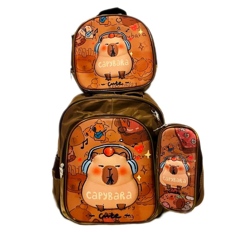 XCLUSIVE - CAPIBARA MOCHILA CLUCES CAPIAUDI LONCHERA CARTUCHERA OFICIO