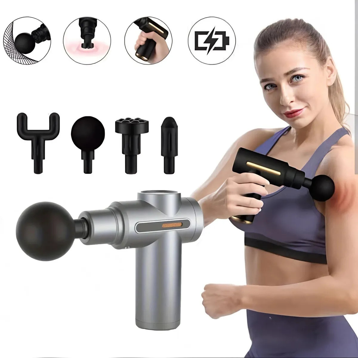 MASSAGE GUNS - Pistola Masajeadora Muscular Recargable