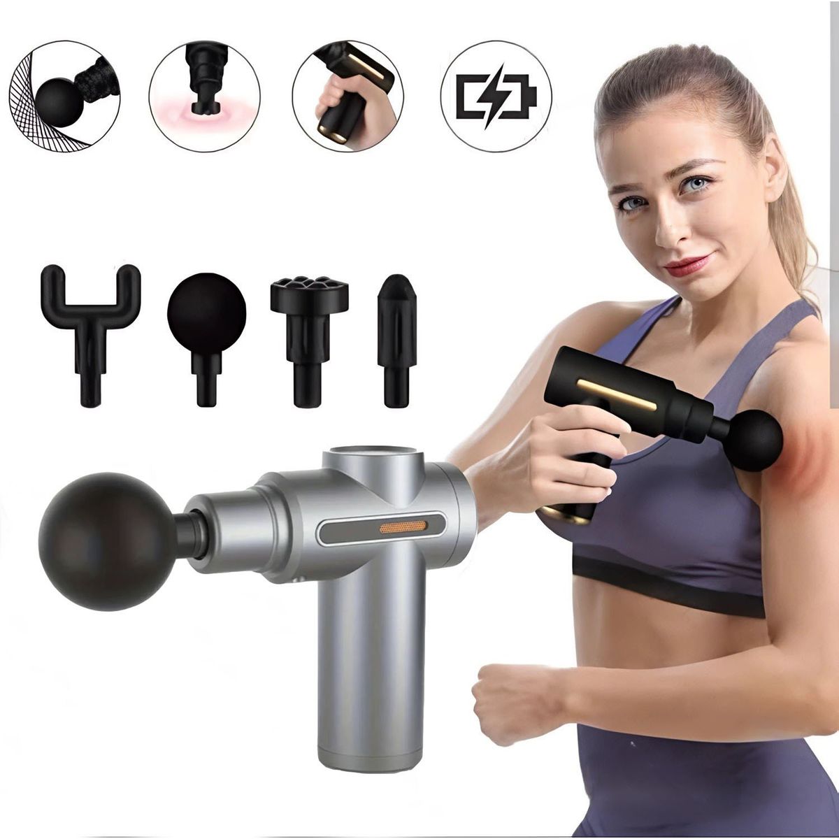 MASSAGE GUNS - Pistola Masajeadora Muscular Recargable