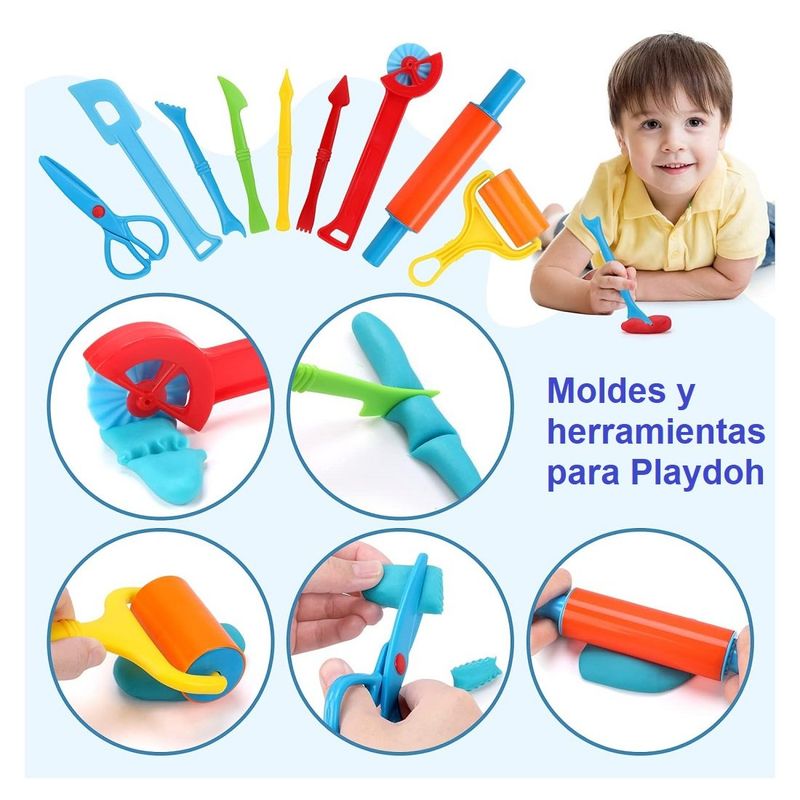 GENERICO - Set moldes y herramientas para plastilina - 15 pcs