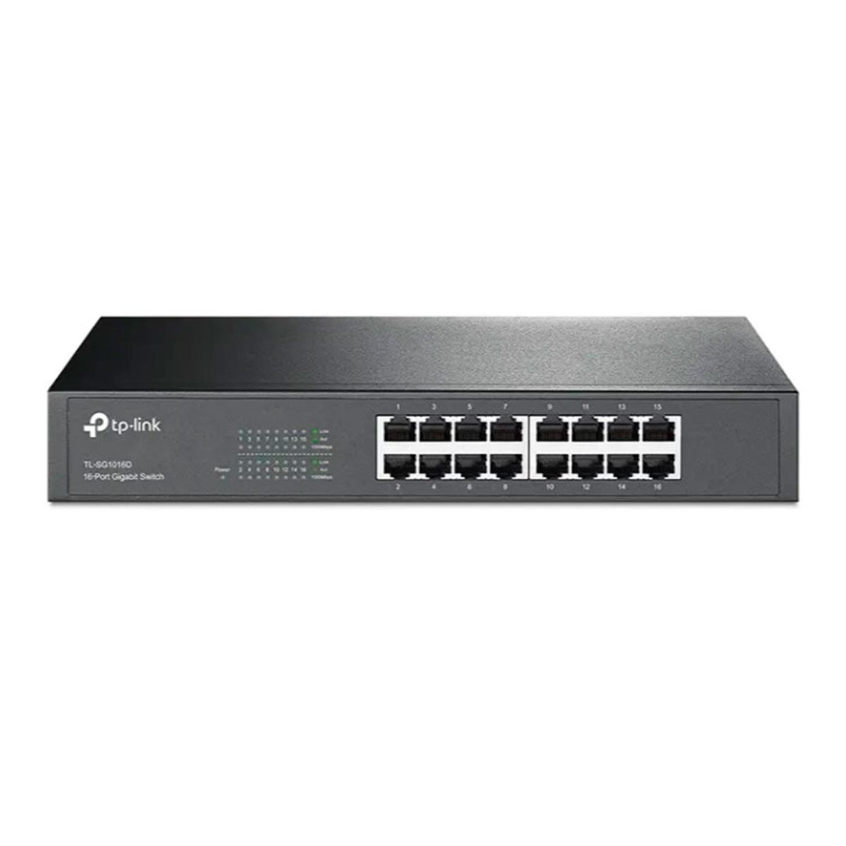 TP LINK - SWITCH TP-LINK 16 PUERTOS  GIGABIT RACKEABLE 13P 1U PN TP-TL-SG1016D