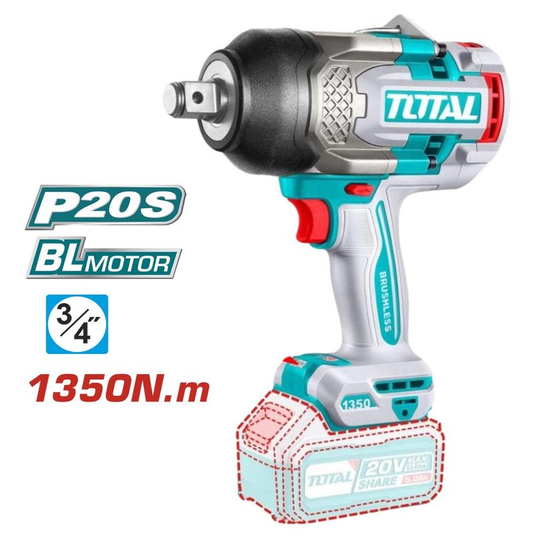 TOTAL TOOLS - Llave de impacto 3/4" 1350 nm (cabezal solo) Total