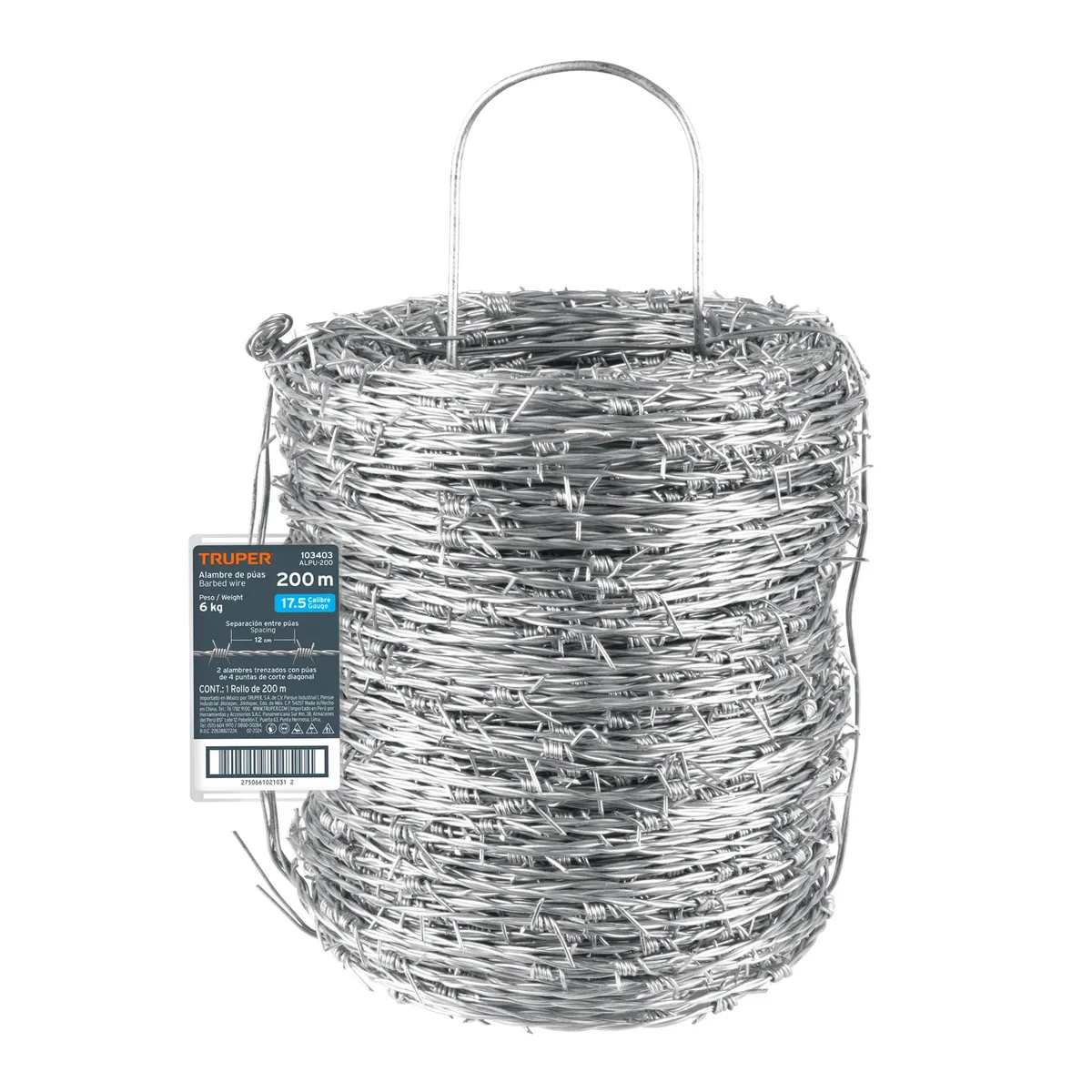 TRUPER - Alambre de Púas 200M BWG 17.5 103403 Truper