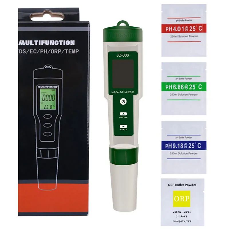 GENERICO - Medidor de Calidad del Agua 10 en 1 pH, TDS, EC, Salinidad, ORP y más