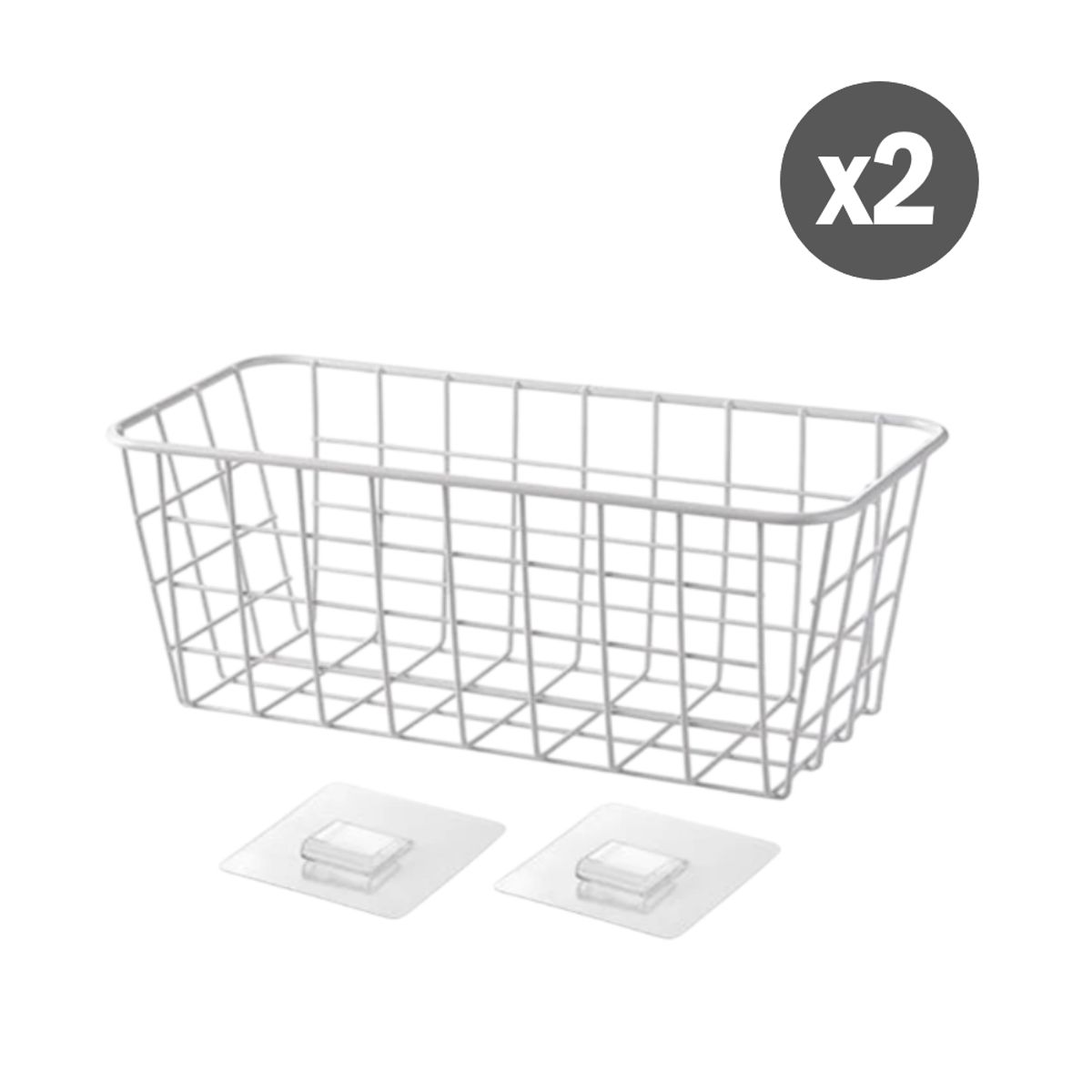 GENERICO - Kit x2 Canastas Repisas colgante de rejilla con gancho