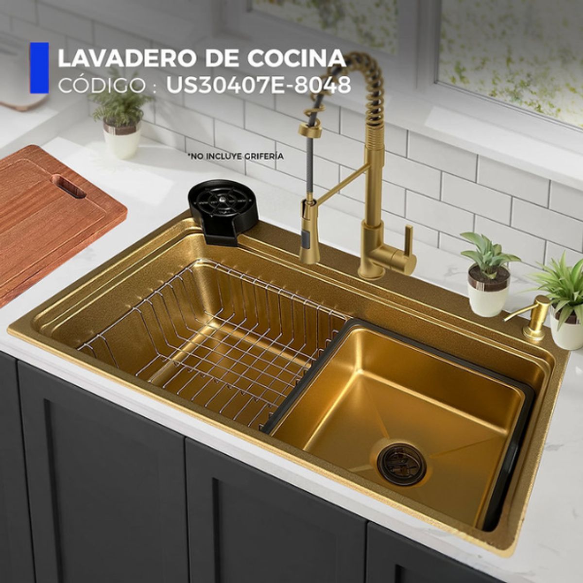 XM - LAVADERO DE COCINA DORADO US30407E-8048