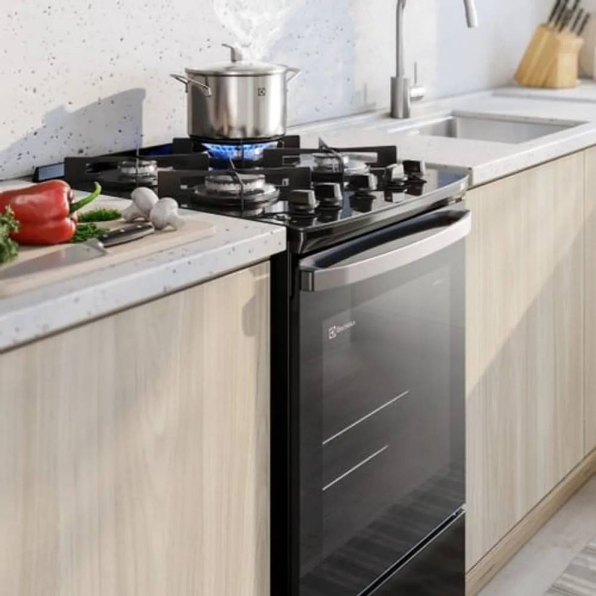 Electrolux - Cocina 4 Quemadores Negro con Mesa de Vidrio FE4GP