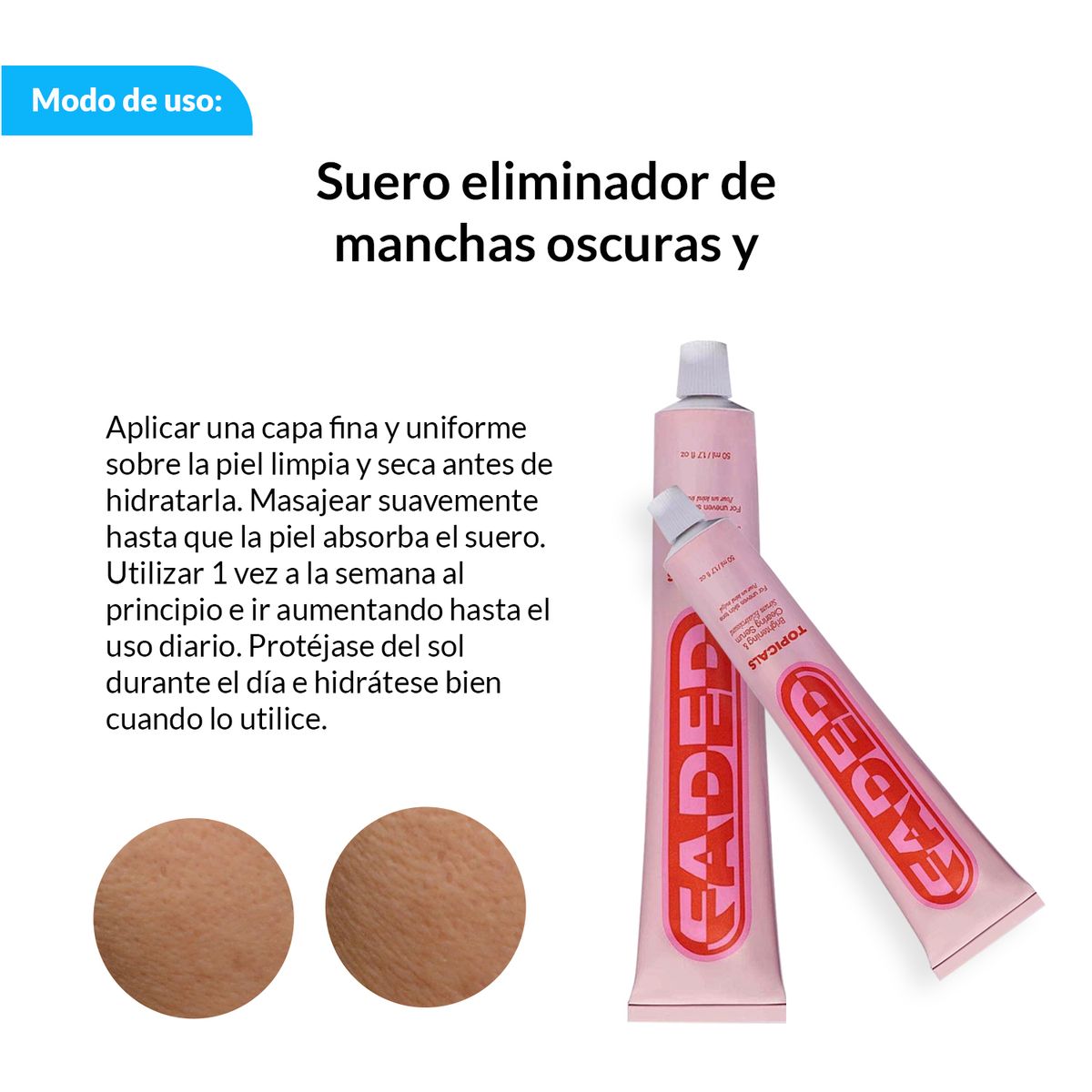 GENERICO - Suero eliminador de manchas oscuras y decoloración 50ml Topicals